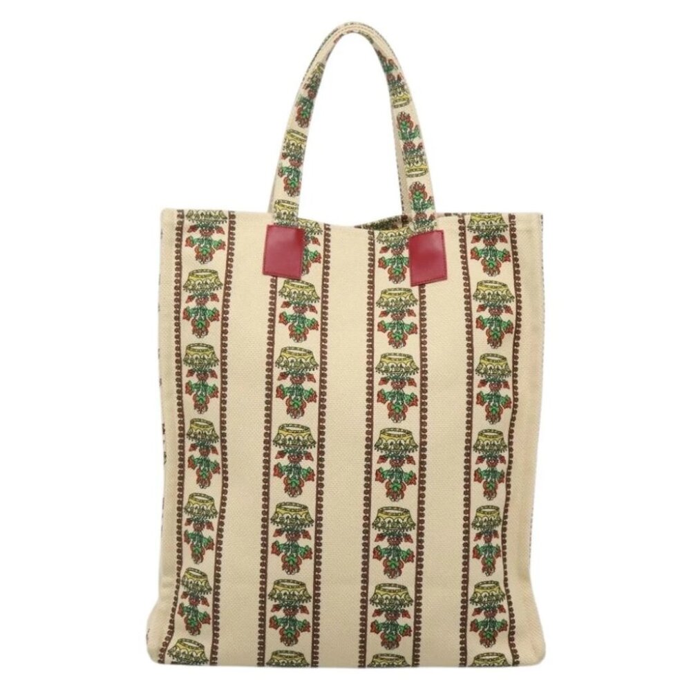 GUCCI Gucci Garden Boutique Tote Bag Canvas Beige - Picture 2 of 14